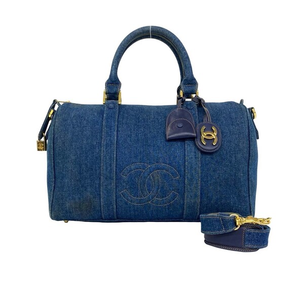 CHANEL Handbags - CHANEL Vintage Coco Mark Denim 2-Way Shoulder Bag/Handbag, Blue 32305